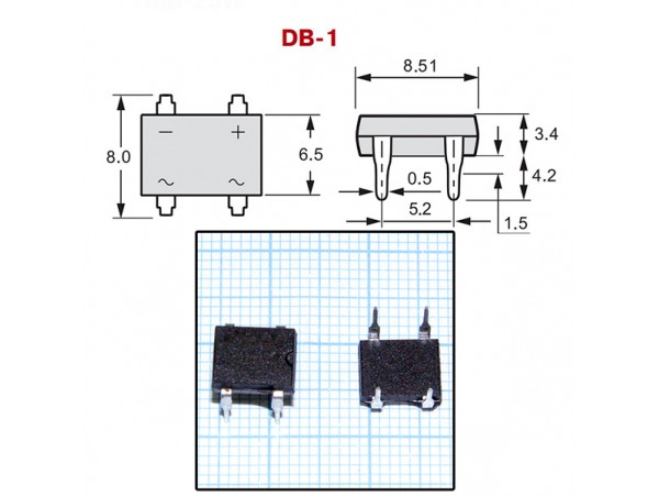 DB107 (1000V/1A) Диодный мост