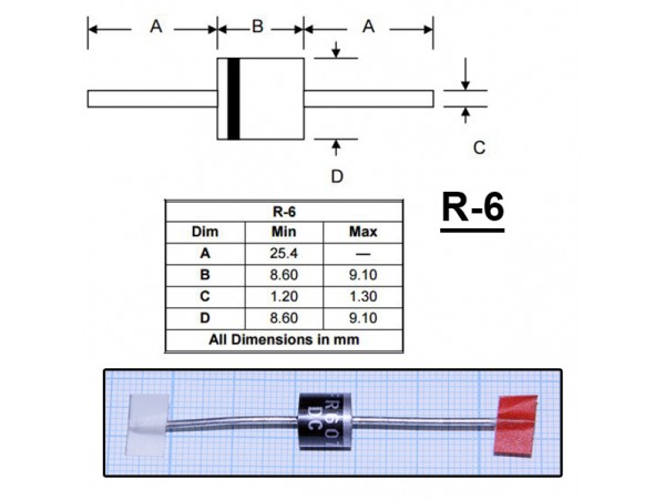 FR607 (6A,1000V) Диод