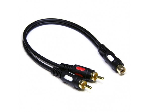 Переходник 2RCA<RCA (2штекера<гнездо) 0,3м