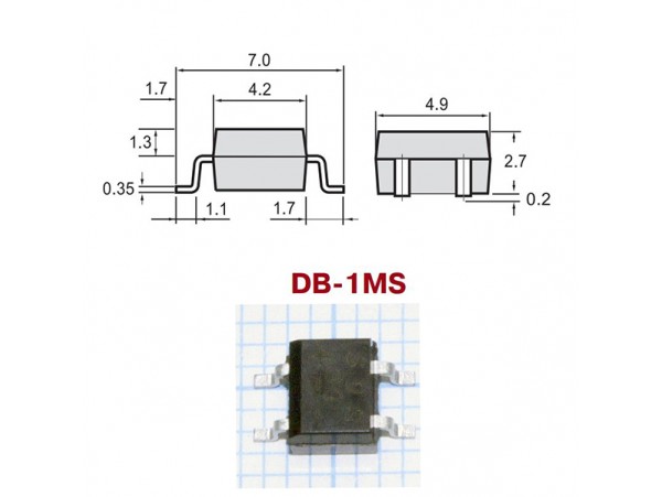 B6S PBF (600V/0.5A) smd Диодный мост