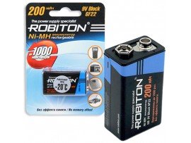 Аккумулятор 9V/200mAh NiMH (6F22) Robiton