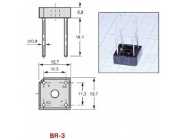 BR310 (1000V/3A) Диодный мост