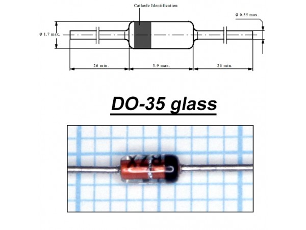 BZX55C10(Стабил.10V 0,4W) стекло