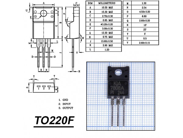 KIA7808API KEC U=8V, 1,5A
